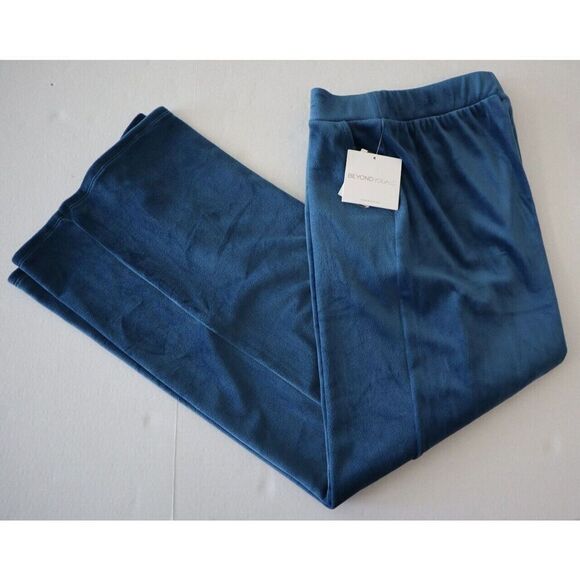 Beyond Yoga NV1221 Women's Sz M Celestial Blue Velvet Elevate Long Pants - Picture 9 of 10